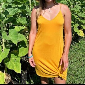 H&M basics yellow sun dress